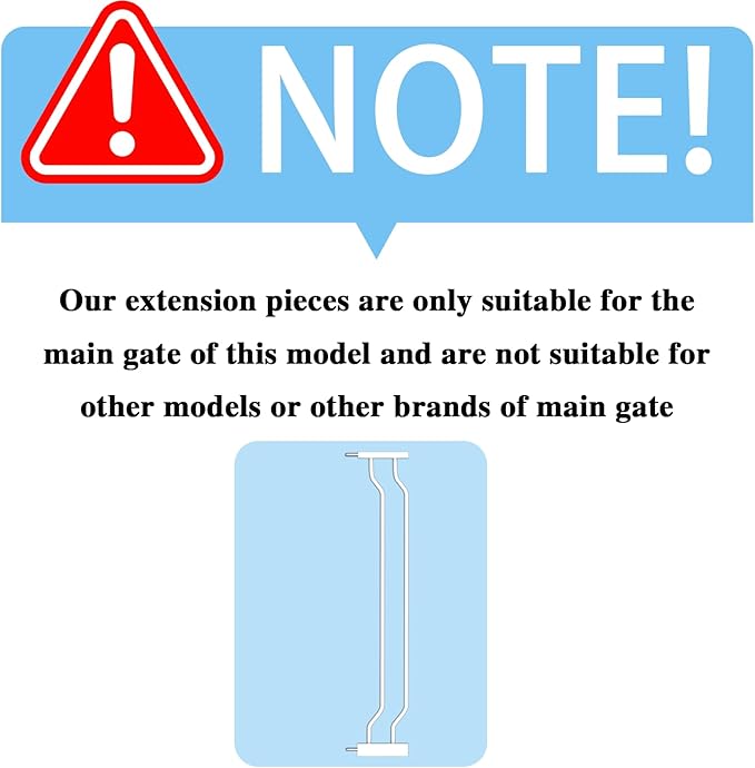 Extra Wide Baby Gate 4.72in Extensions Walk Through Baby Gate Pressure Mount Auto Close Child Safety Gates (White, Extension-4.72"/12cm)