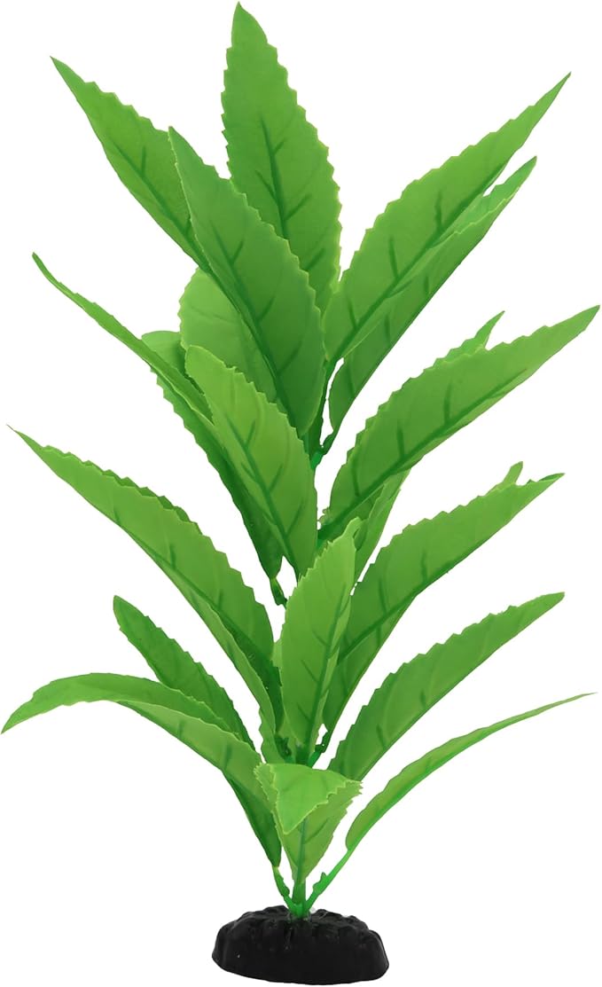 2-Pack 12 Inch Aquarium Silk Aquarium Plants, Artificial Plastic Plant for Small Tank, Goldfish, Fish Hides (Green A, 12 Inch)