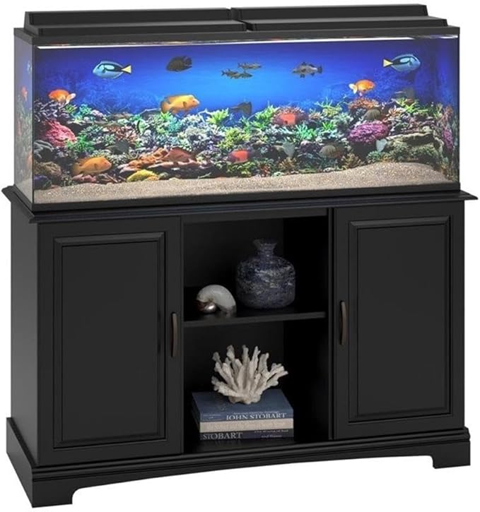 Pemberly Row Modern/Contemporary Furniture 50" Aquarium Stand in Black