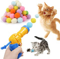 Mewlmart Interactive Cat Toys - Indoor Cat Enrichment with Launchers, Pom Pom & Puff Balls (100 Balls)