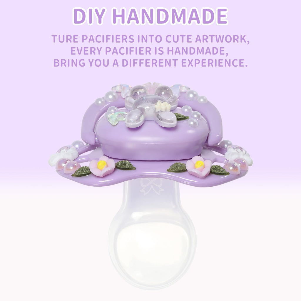 CutiePlusU Large Size Pacifier DIY Handmade Big Shield- White