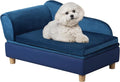Pet Bed Sofa, Puppy Bed with Storage, Small Dog Couch with Removable & Washable Cushion, Comfy Pet Couch Bed for Cats & Puppy (Blue)