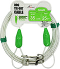 Petest 25ft Reflective Tie-Out Cable for Small Dogs Up to 35 Pounds