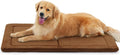 Made4Pets Dog Crate Pad Bed for Large Dogs, Washable & Reversible, Anti-Slip Kennel Mat for Cozy Sleeping, Soft Fluffy Dog Bed for Indoor & Outdoor Use, 44"x32", Brown
