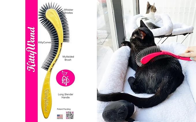 (Gold) Designed for Comfort,Created for Results. This innovative brush features multi-contour bristles that gently adapt to your cats body providing a stress-free brushing experience.