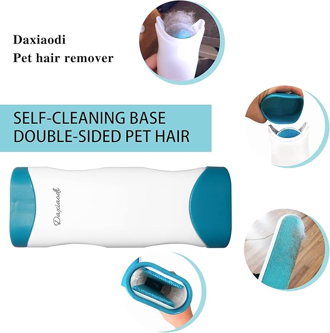 2 Pack Furniture Lint Remover Brushes, Double Sided Self Cleaning Loose Hair Catcher for Pet, Hair Cleaner for Clothes, Sofa, Carpet