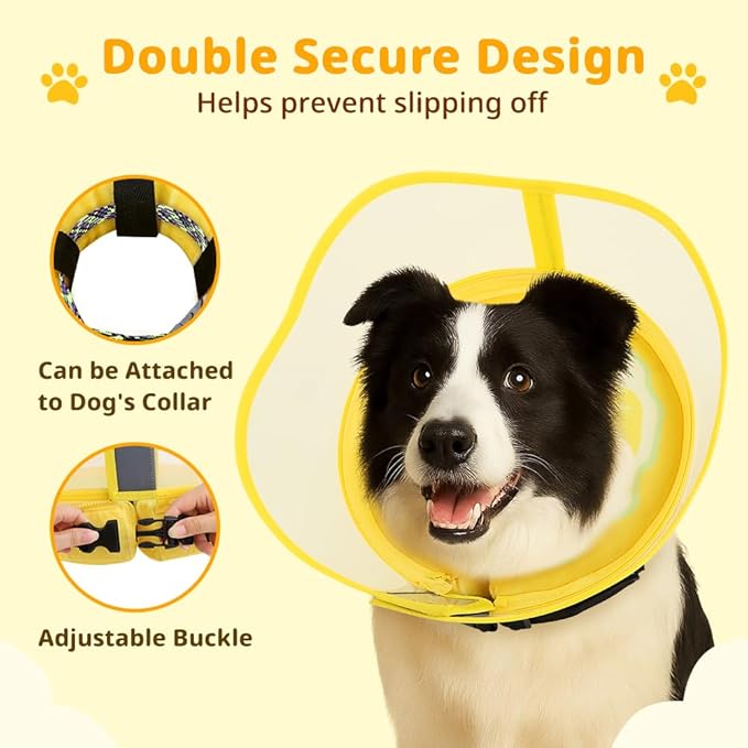 Soft Dog Cone Collar, Inflatable Donut Cones Alternative After Surgery for Large/Medium/Small Dogs to Stop Licking, Elizabethan Neck Ecollars of Shame with Anti-Lick Shield, XL Comfy Pillow Recovery