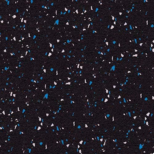 American Floor Mats 1/4in (7mm) Thick 10% Blue/Grey 4' x 18' Heavy Duty Rubber Rolls, Protective Exercise Mats, Home Gym Rubber Flooring