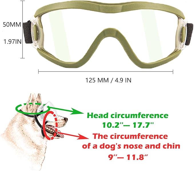 Medium Dog Sunglasses with Adjustable Strap UV Protection, Winproof Puppy Sunglasses, Suitable for Dogs Eyes Protection，Soft Dog Goggles