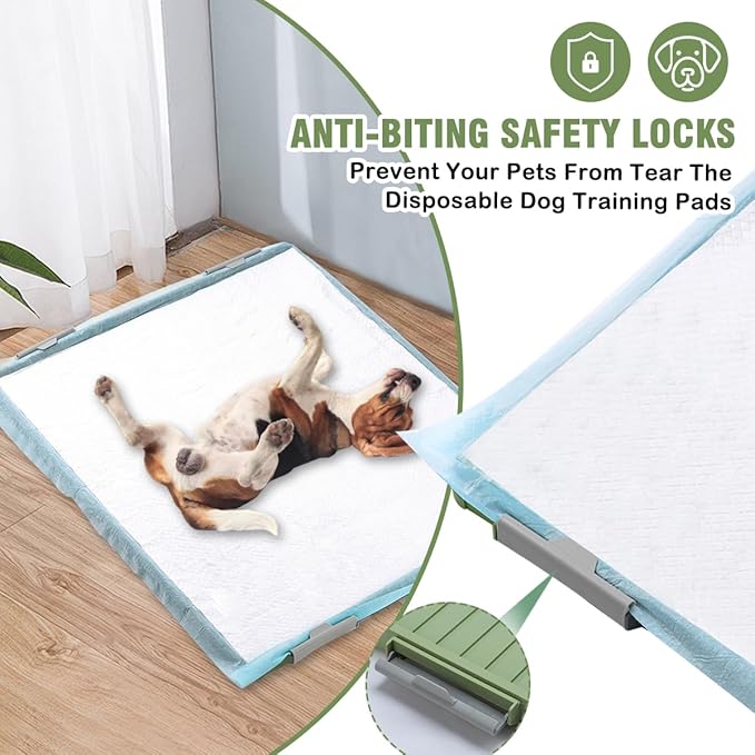 Puppy Pads & Holder Set – Includes 20 Extra Large 30×36in Pee Pads, Anti-Slip Leak-Proof Pee Pad Holder with Secure Lock for Puppies & Large Dogs and All Breeds