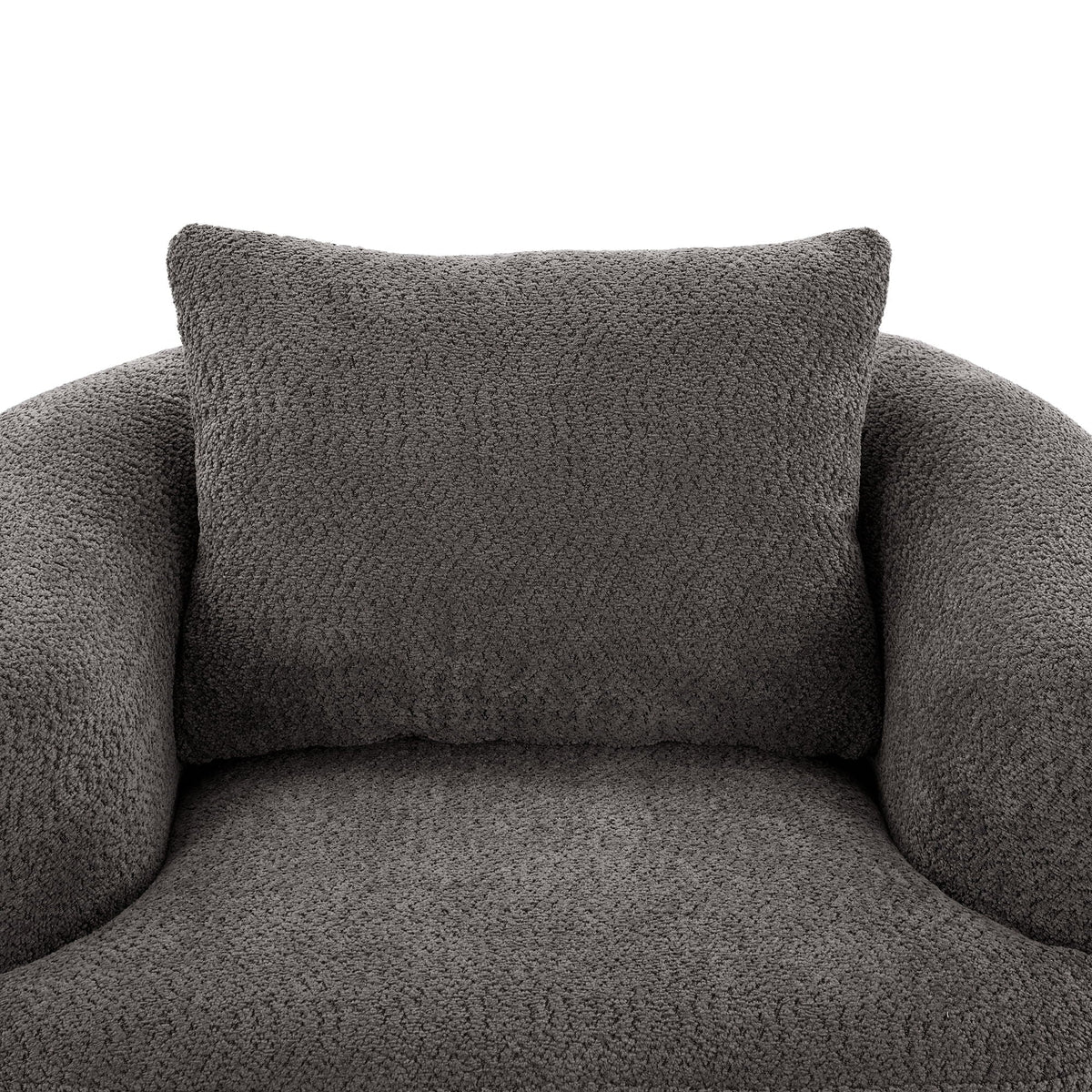 360° Swivel Barrel Sofa Chair With Throw Pillow, Upholstered Accent Chair