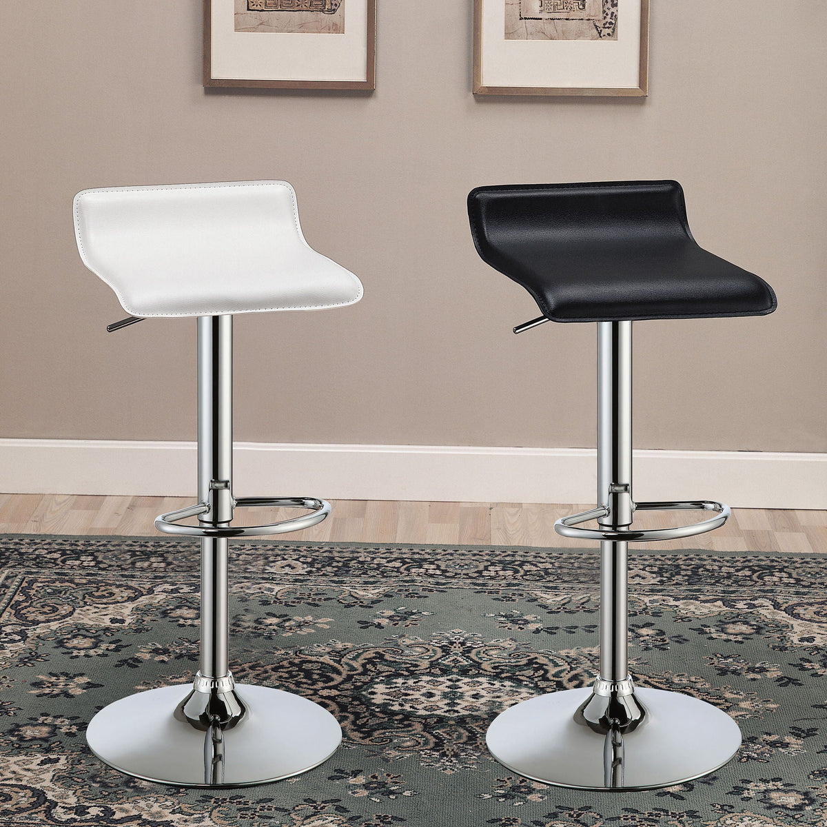 Backless Bar Stool With Adjustable Height - Black