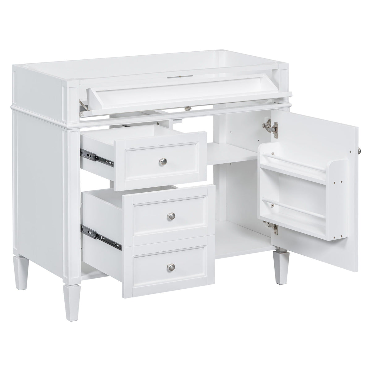Bathroom Vanity With 2 Drawers And Tip-Out Drawer, Storage Cabinet