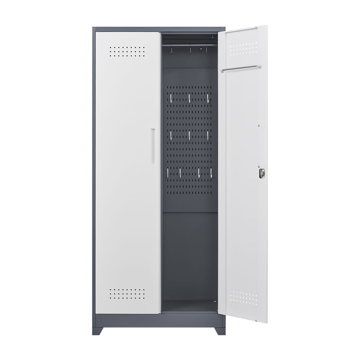 Lockers With Locking Doors, Adjustable Shelves, High Broom Tool Storage Cabinet