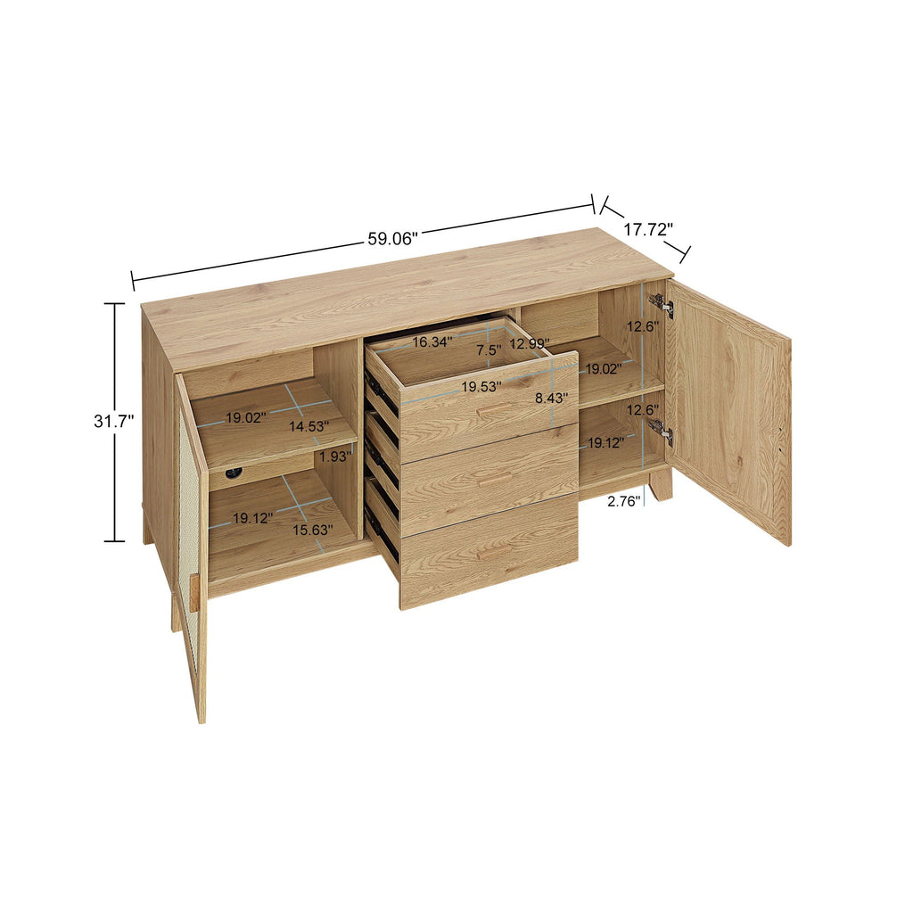 Sheridan - Modern Cane Design Sideboard