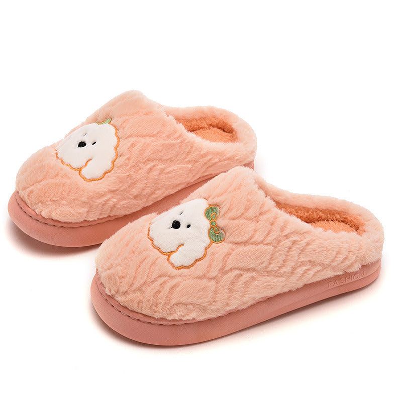 Couple Cotton Slippers Indoor Thickening Warm Plush Cotton Shoes