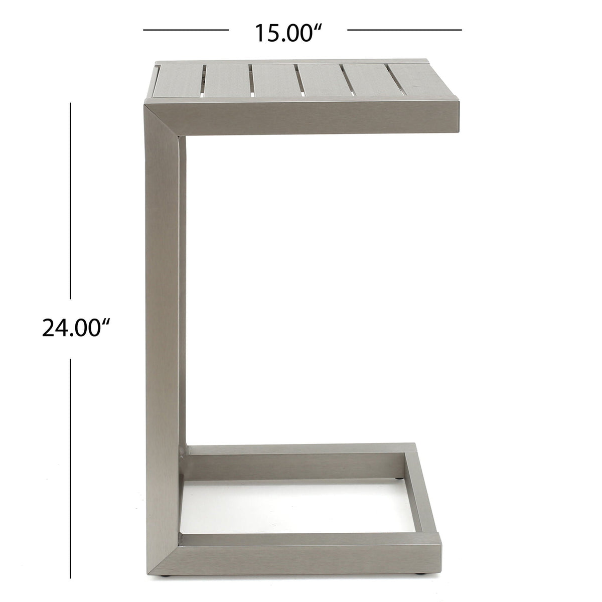 Aluminum Outdoor C-Shaped Side Table for Patio