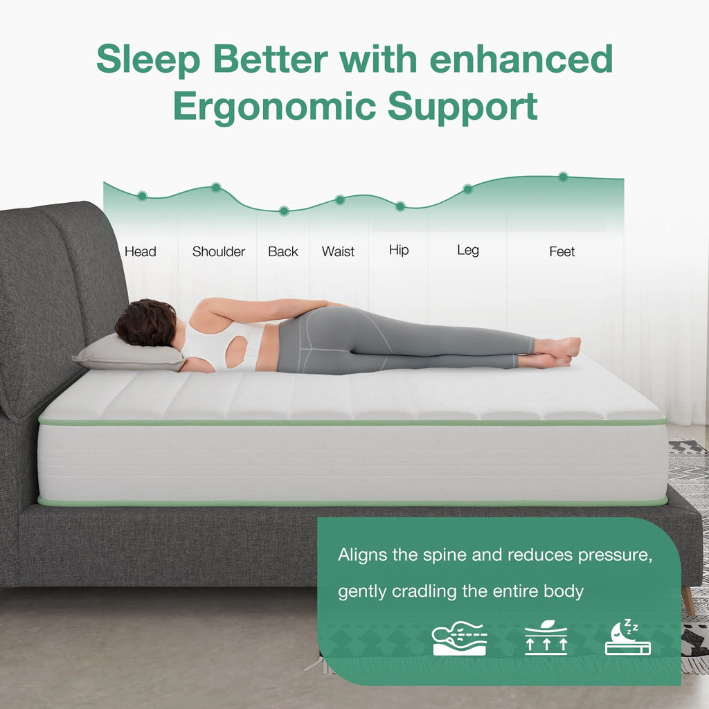 Snowfall 6 Inch Twin Size Mattress in a Box, Hybrid Medium Support Mattresses, Pocket Spring and Certipur-Us, Pressure Relief & Motion Isolation