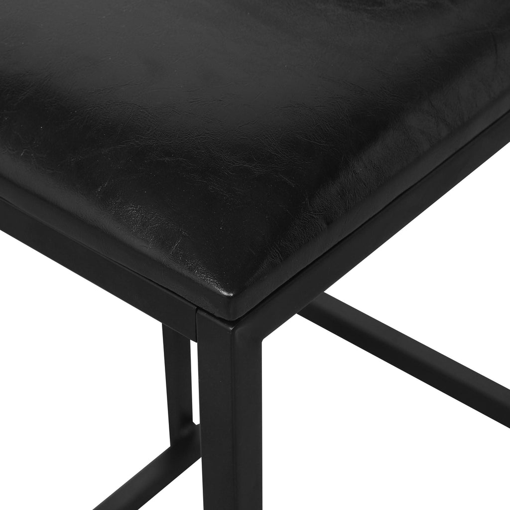 Elegant Bar Stool Set With Backrest And Footrest, Counter Height (Set of 2)