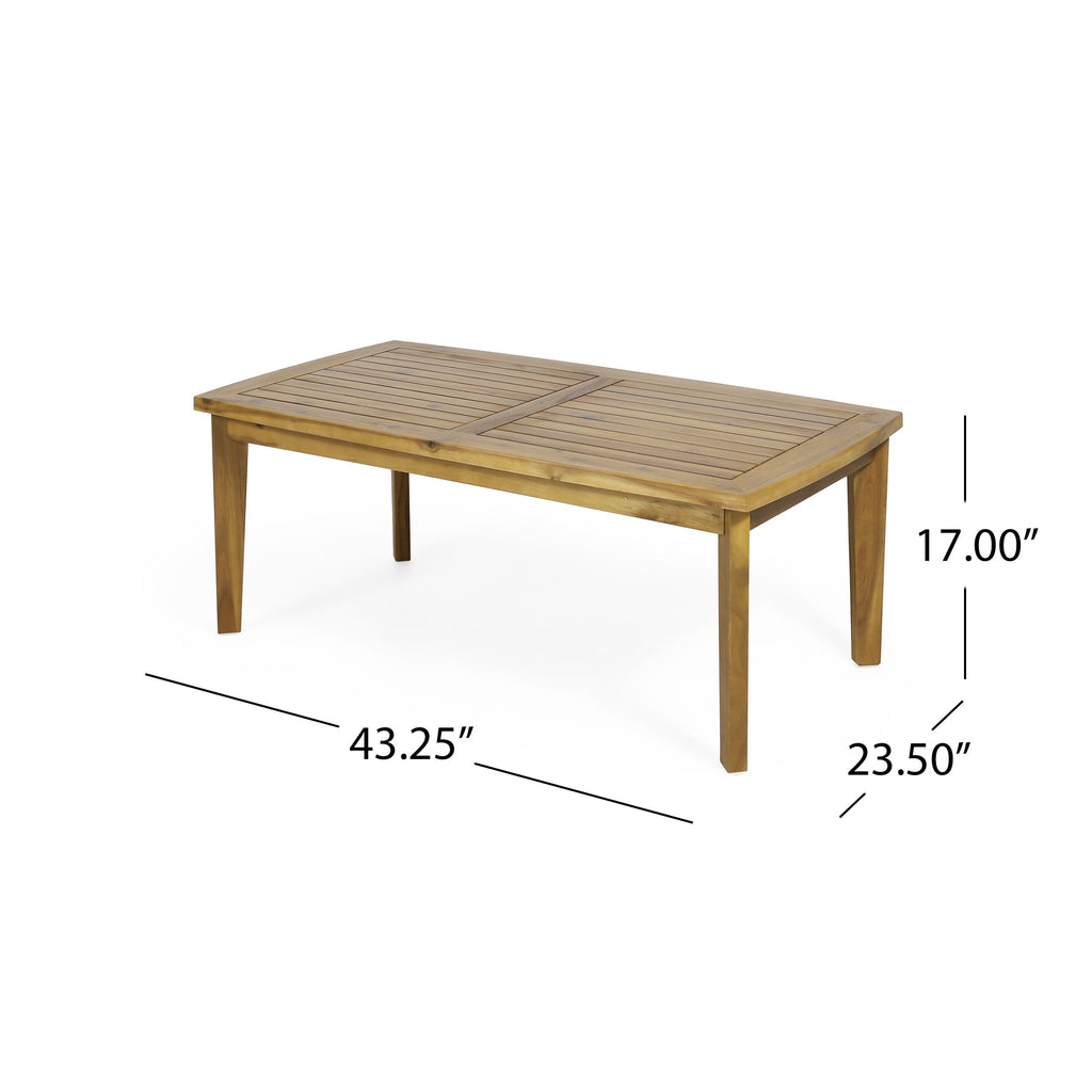 4-Pieces Acacia Wood Patio Furniture Set with Cushions