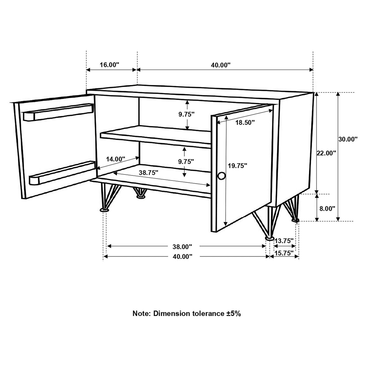 Eileen - 2 Door Storage Accent Cabinet