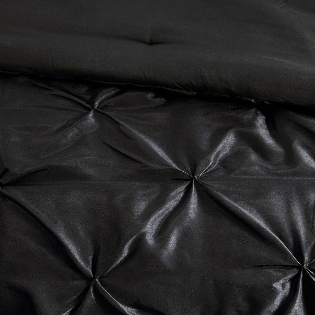 7 Piece Tufted Comforter Set Black King