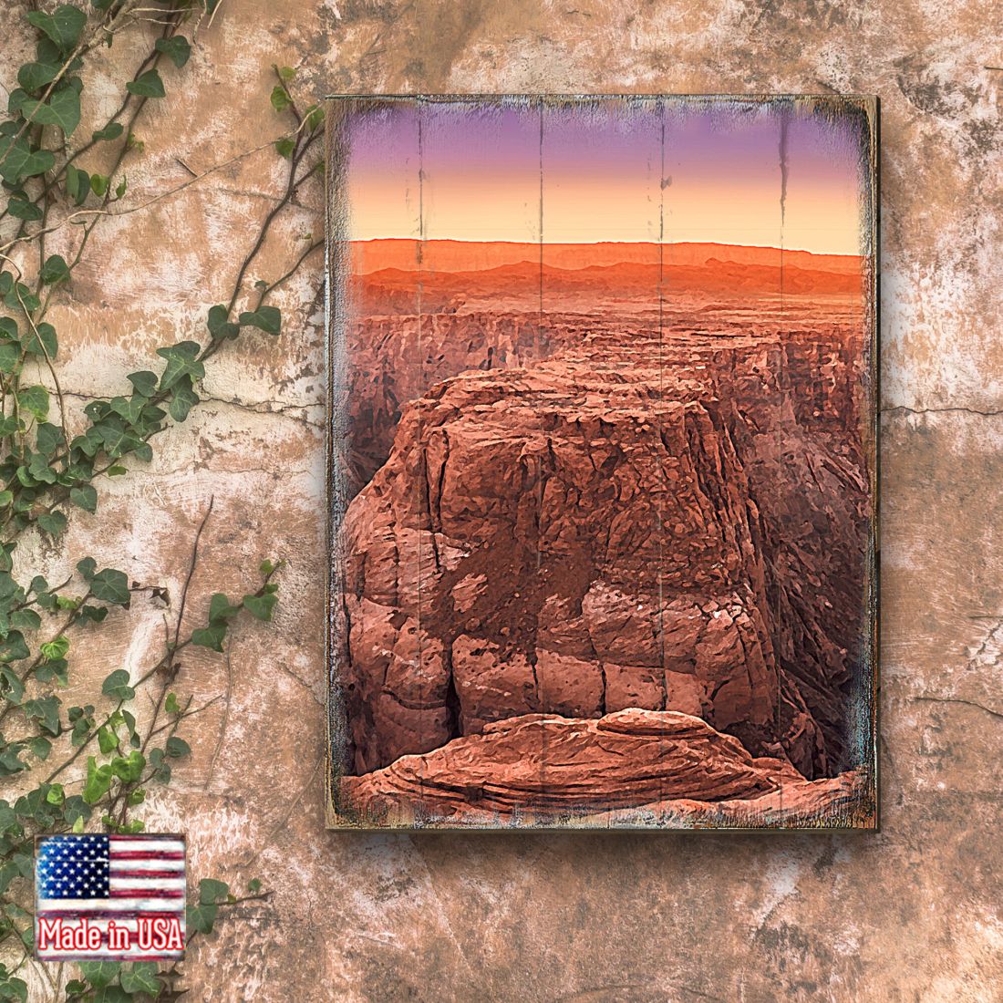 Canyon Dusk Art Wooden Wall Art by Nature Wonders - Nature Wildlife Decor  - 95278B