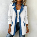New Womens Long-sleeved Denim Patchwork Jacket