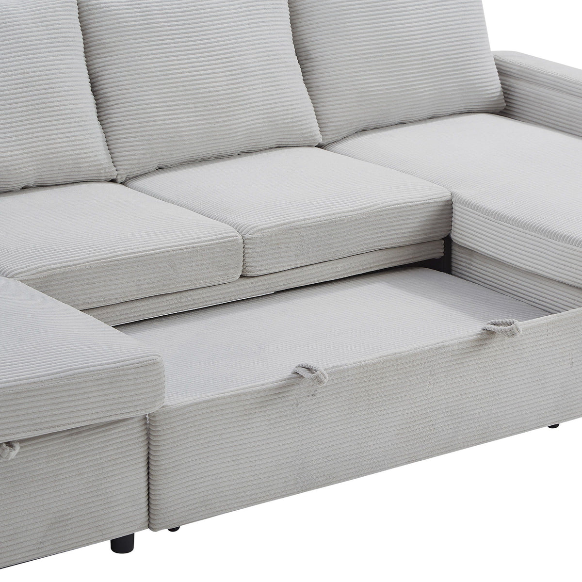 U Shaped Sectional Sofa Bed With Storage Chaise Lounges, USB Ports, And Cup Holders