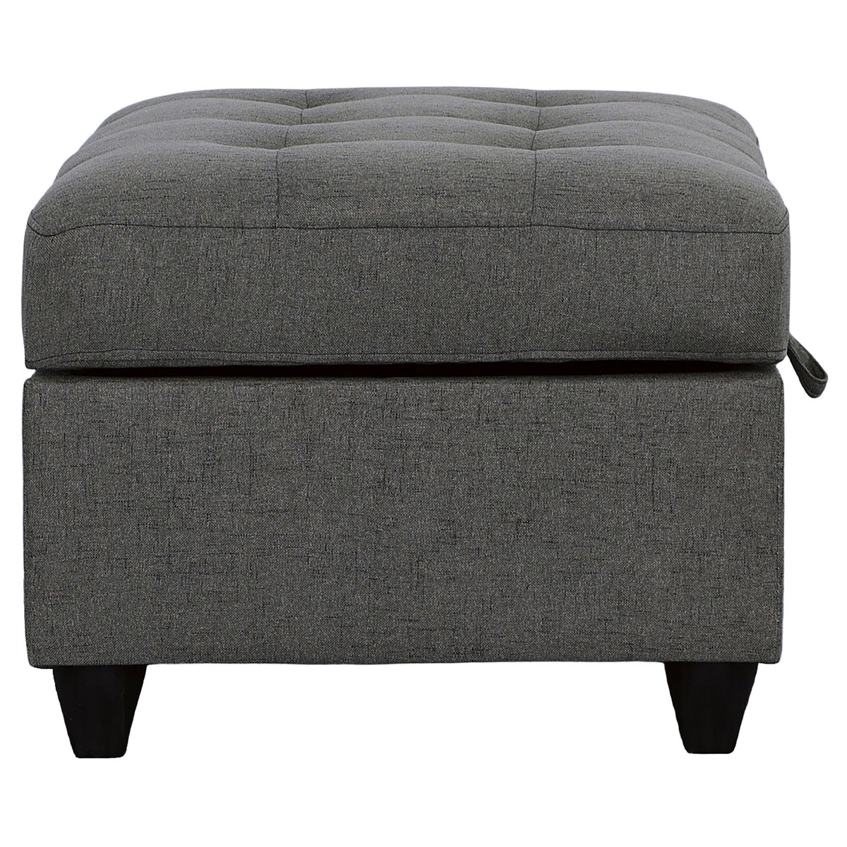 Storage Ottoman With Tufted Design - Gray