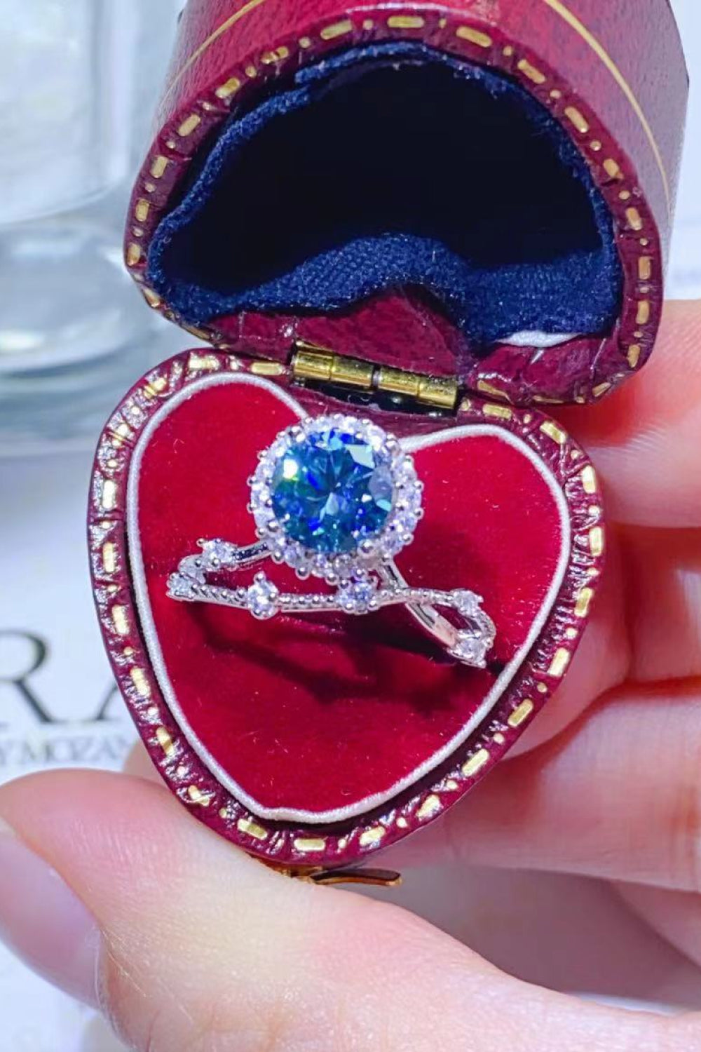 1 Carat Blue Brilliant Round Cut Sparkala™ Platinum Over Pure Sterling Silver Ring (Blue Or Purple)
