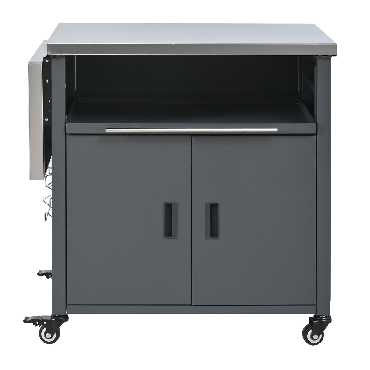 Foldable Outdoor Prep Station BBQ Cart Patio Dining Cart