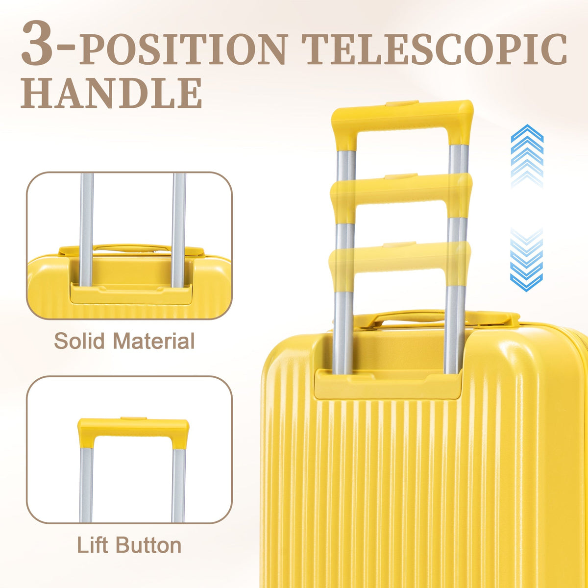 14'/20' 2-Piece ABS Spinner Wheel Luggage Set with Combination Lock