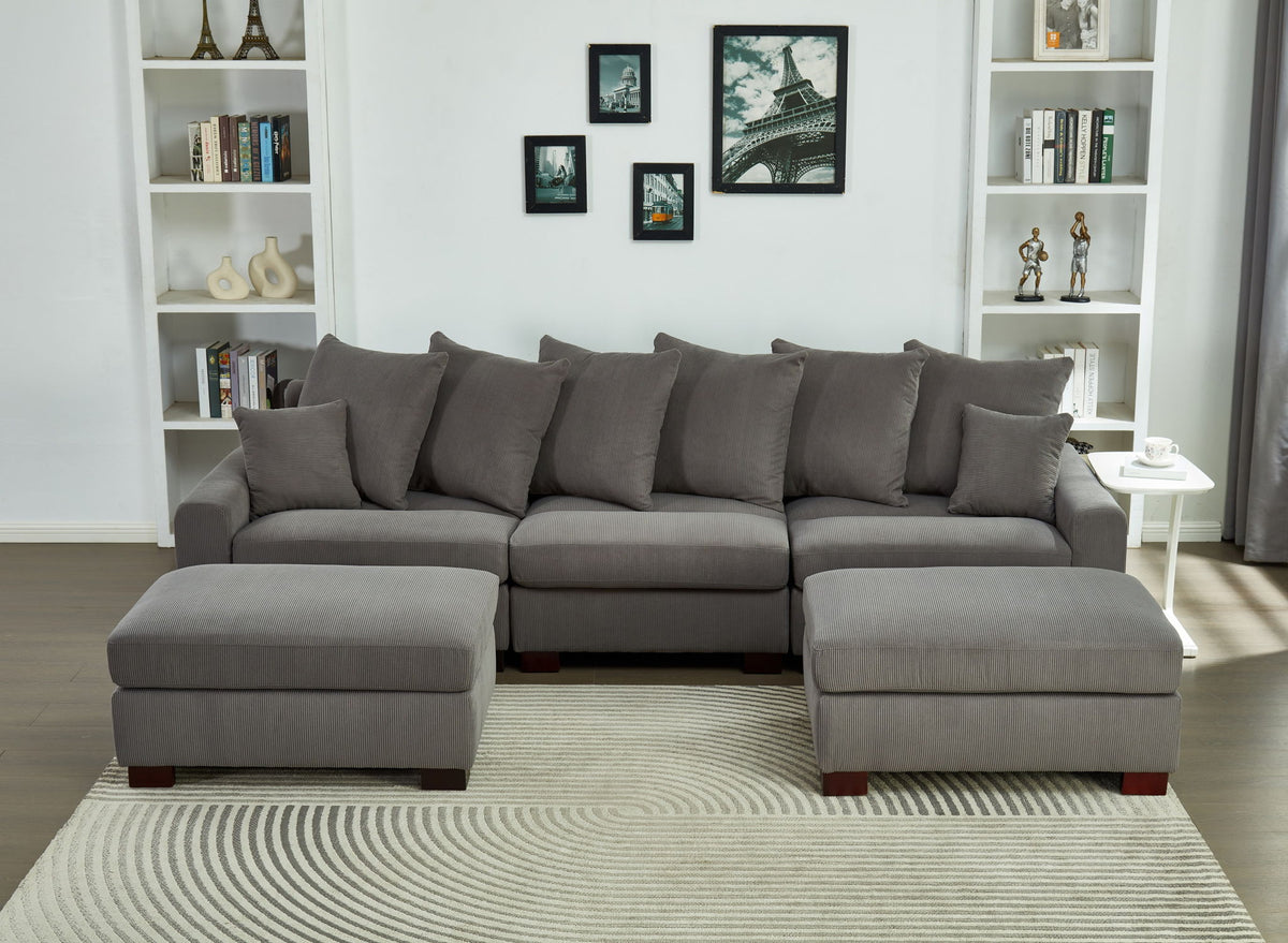 5 Seater Oversized Convertible L & U Shaped Couch
