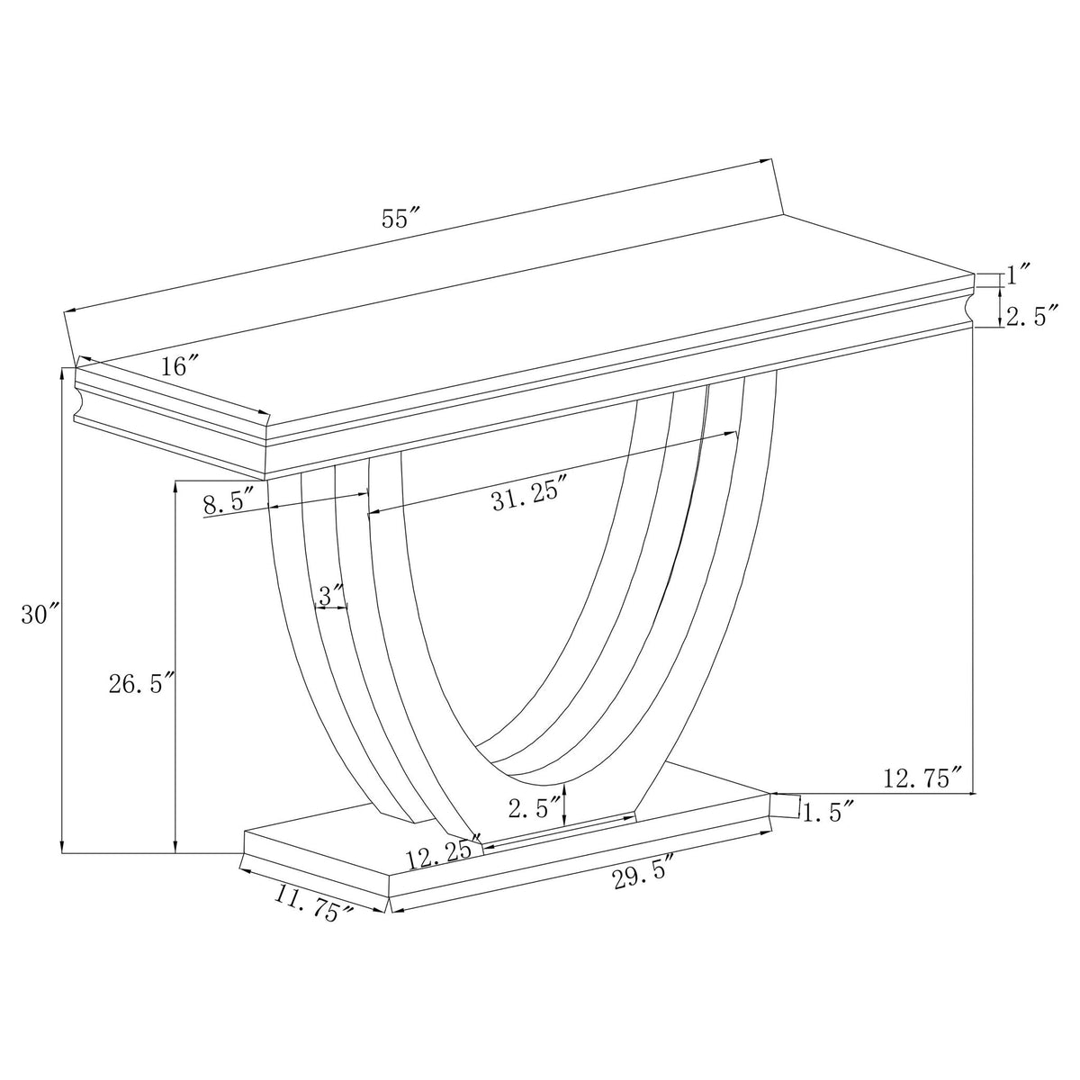 Durante - U-Shaped Base Table