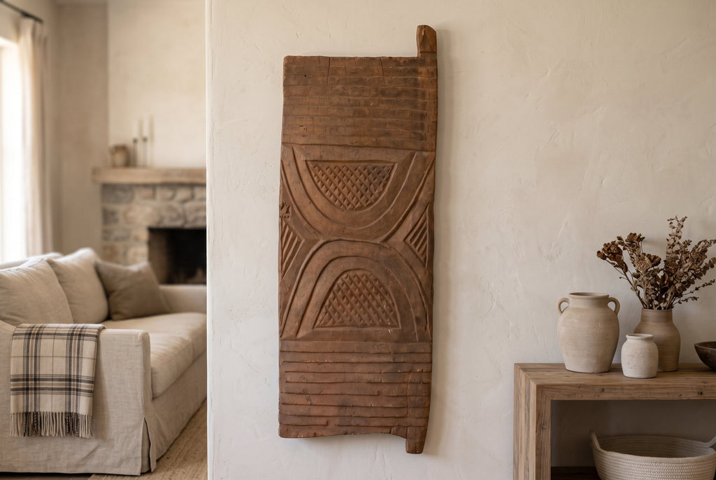 Antique Lunar Meridian African Granary Door