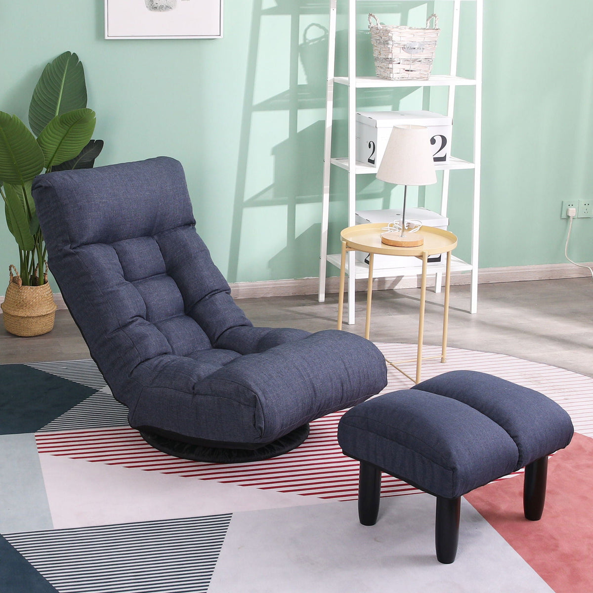 Adjustable Japanese Reclining Floor Chair Sofa With Metal Frame For Living Room