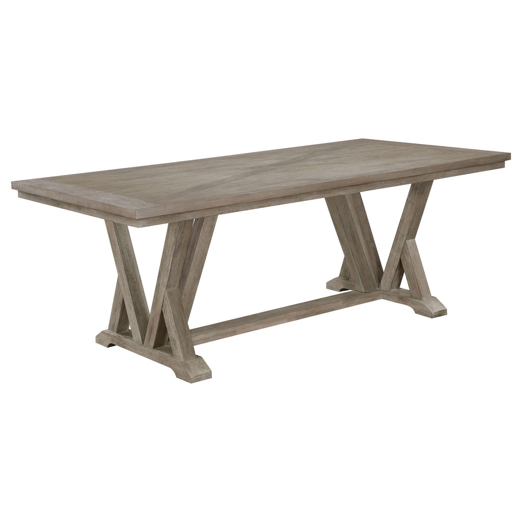 Ruston - Rectangular Dining Table With Trestle Design - Gray