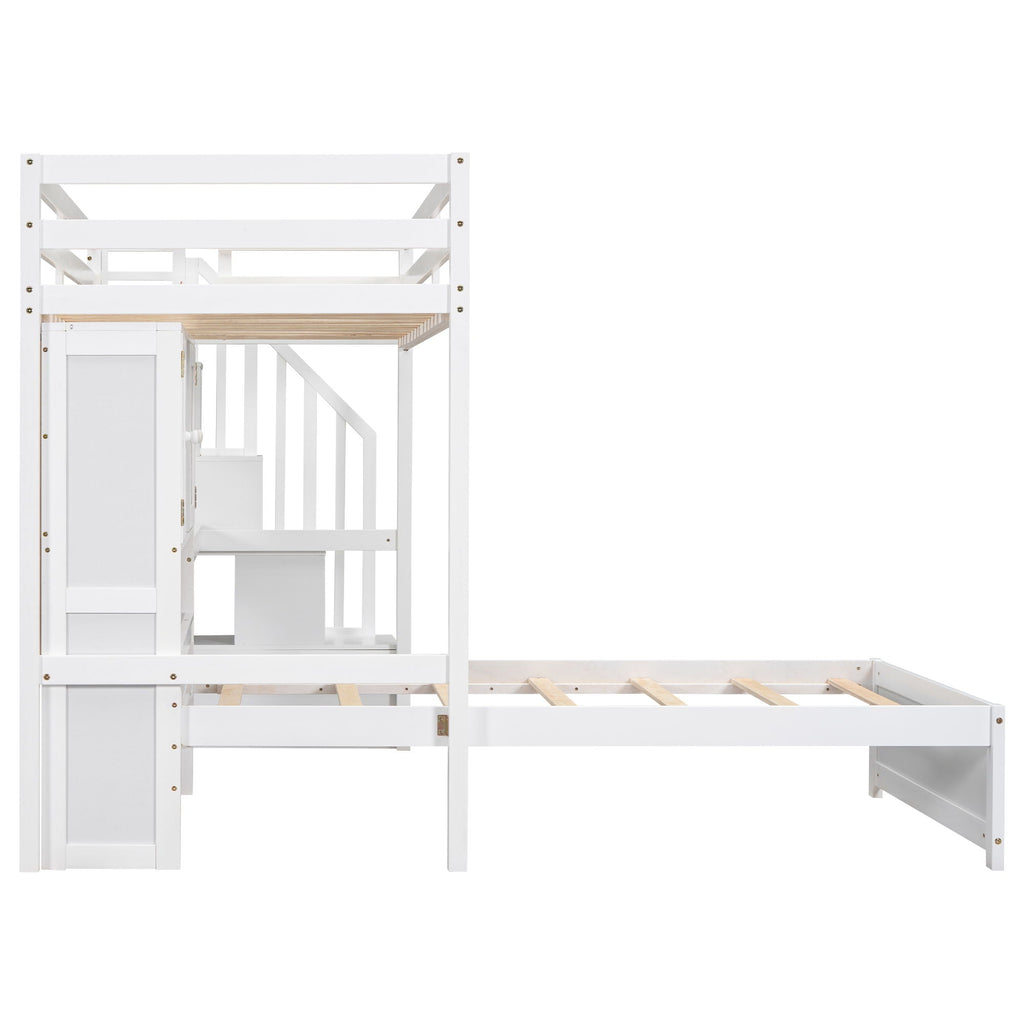 Loft Bed With Built In Desk And Staircase