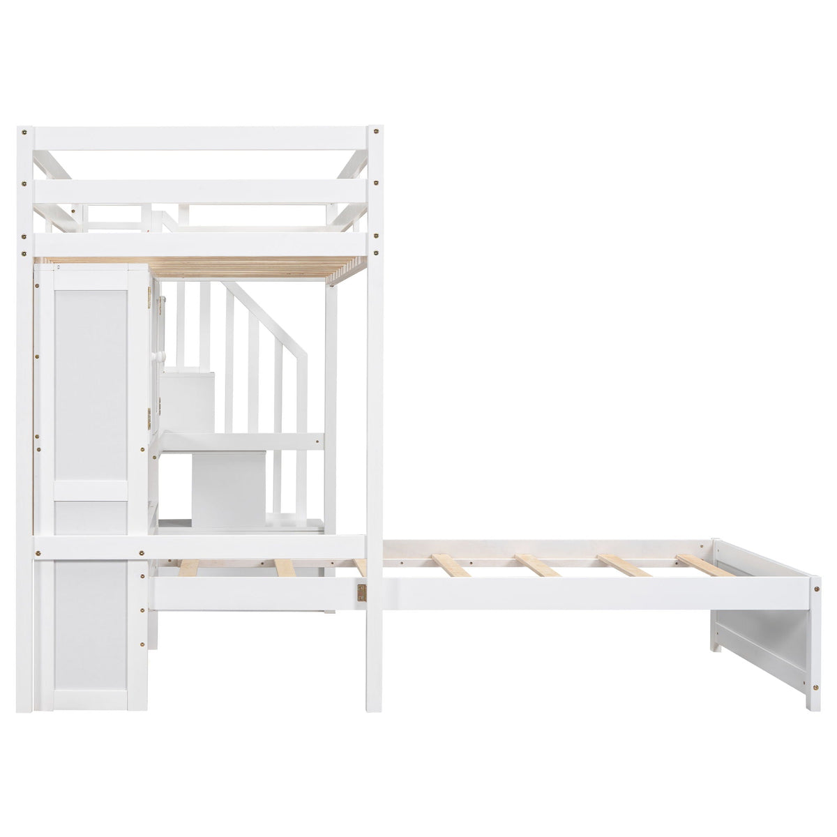 Loft Bed With Built In Desk And Staircase