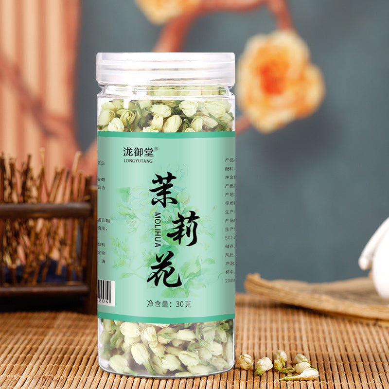 Fragrant Whole Jasmine Flower Buds Scented Tea – Pure Botanical Tisane (30g Canister)