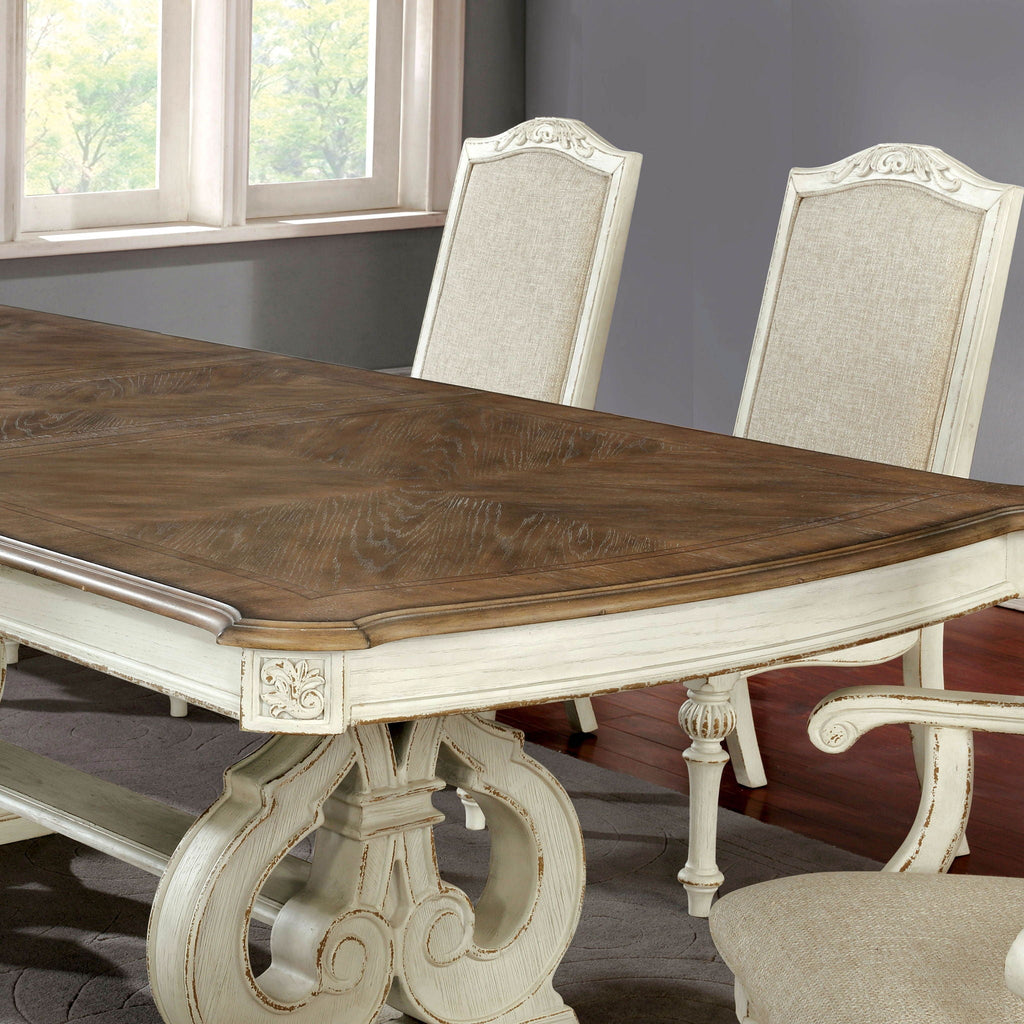 Rustic Dining Set With Table And Upholstered Chairs