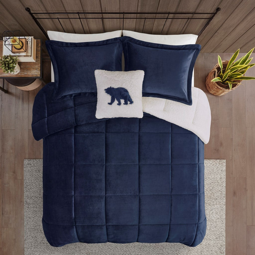 King Plush to Sherpa Down Alternative Comforter Set