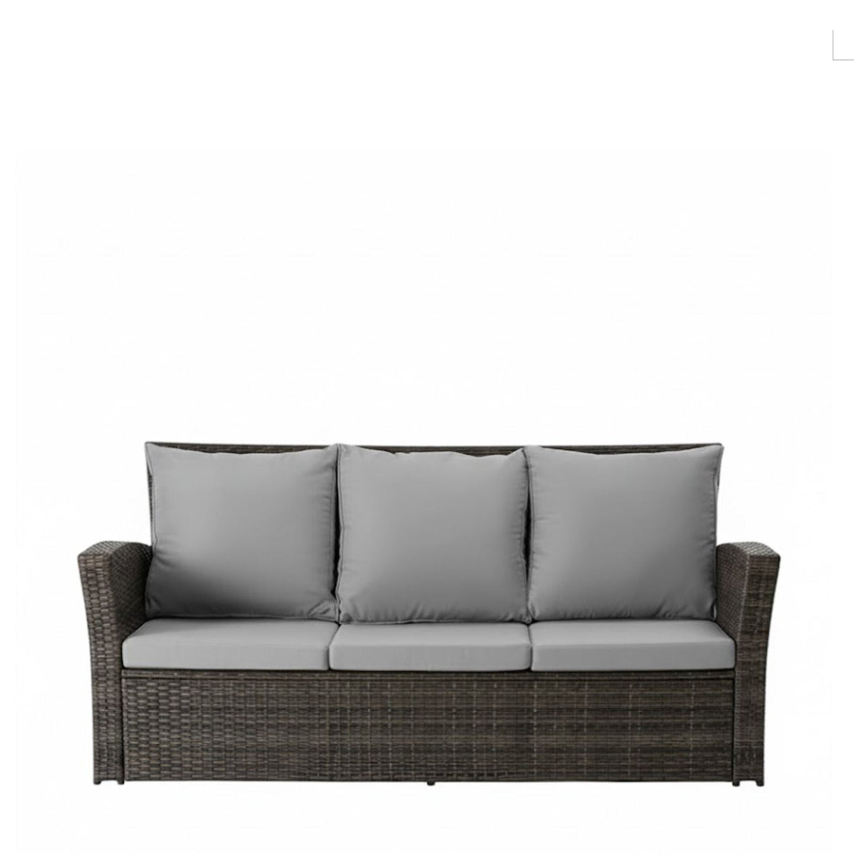 All-Weather Wicker 3 Seat Patio Sofa With Thick Cushions