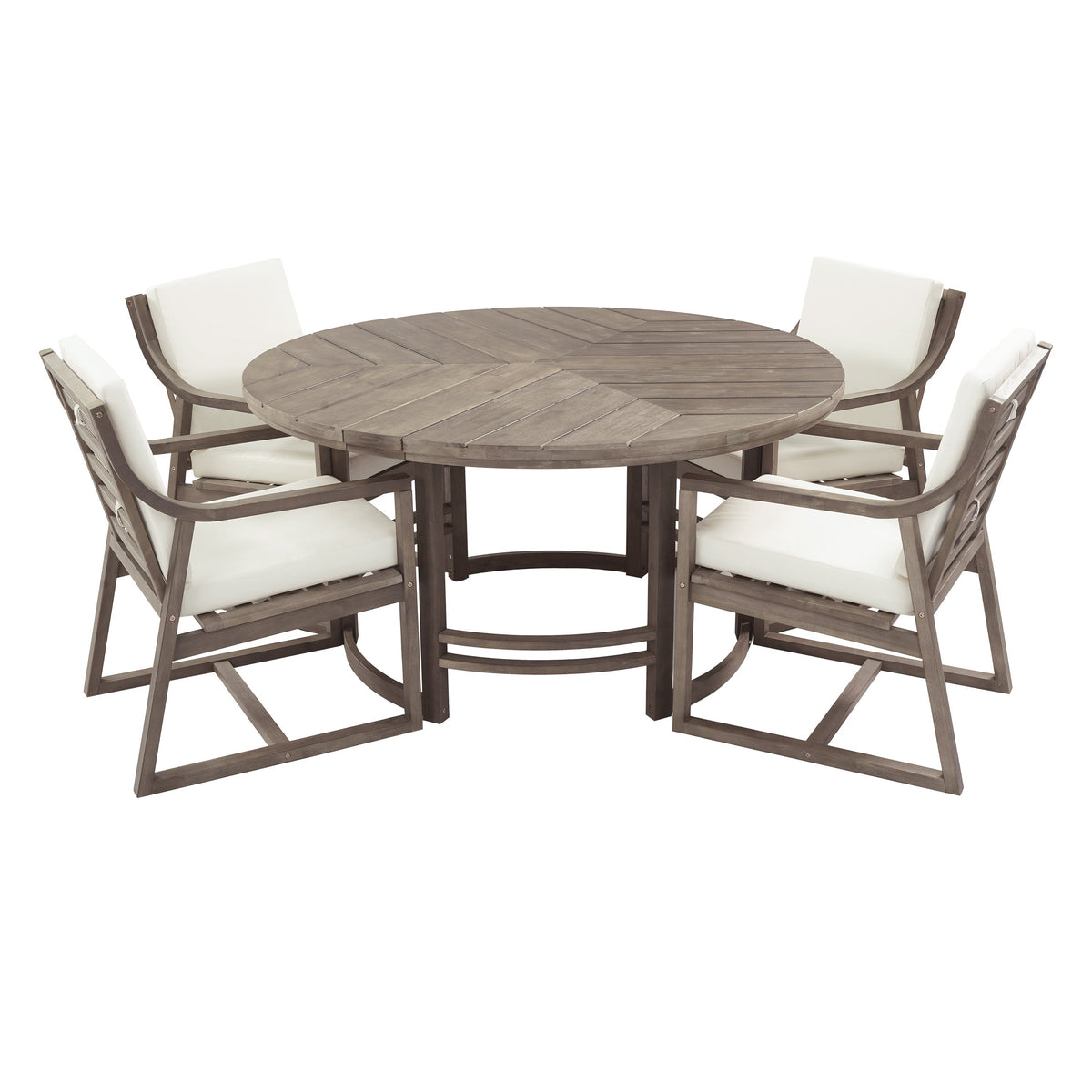 Outdoor Dining Set 5-Piece Patio Table and Chairs with Umbrella Hole