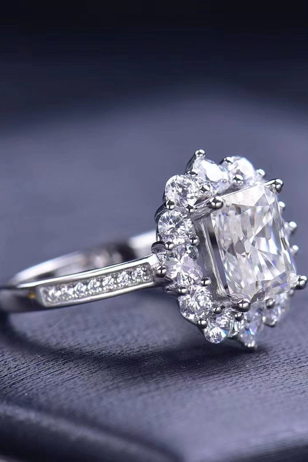 Need You Now 2 Carat Radiant-Cut Sparkala™ Ring (Platinum Over Pure Sterling Silver)