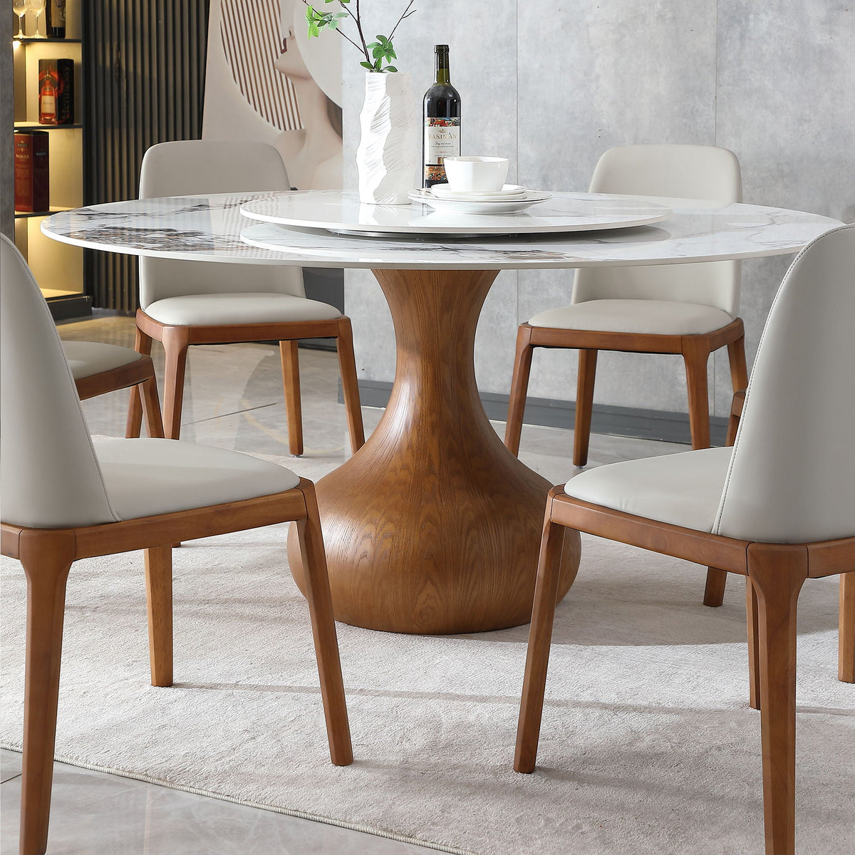 Modern Dining Chairs, Wooden Legs (Set of 2) - Gray