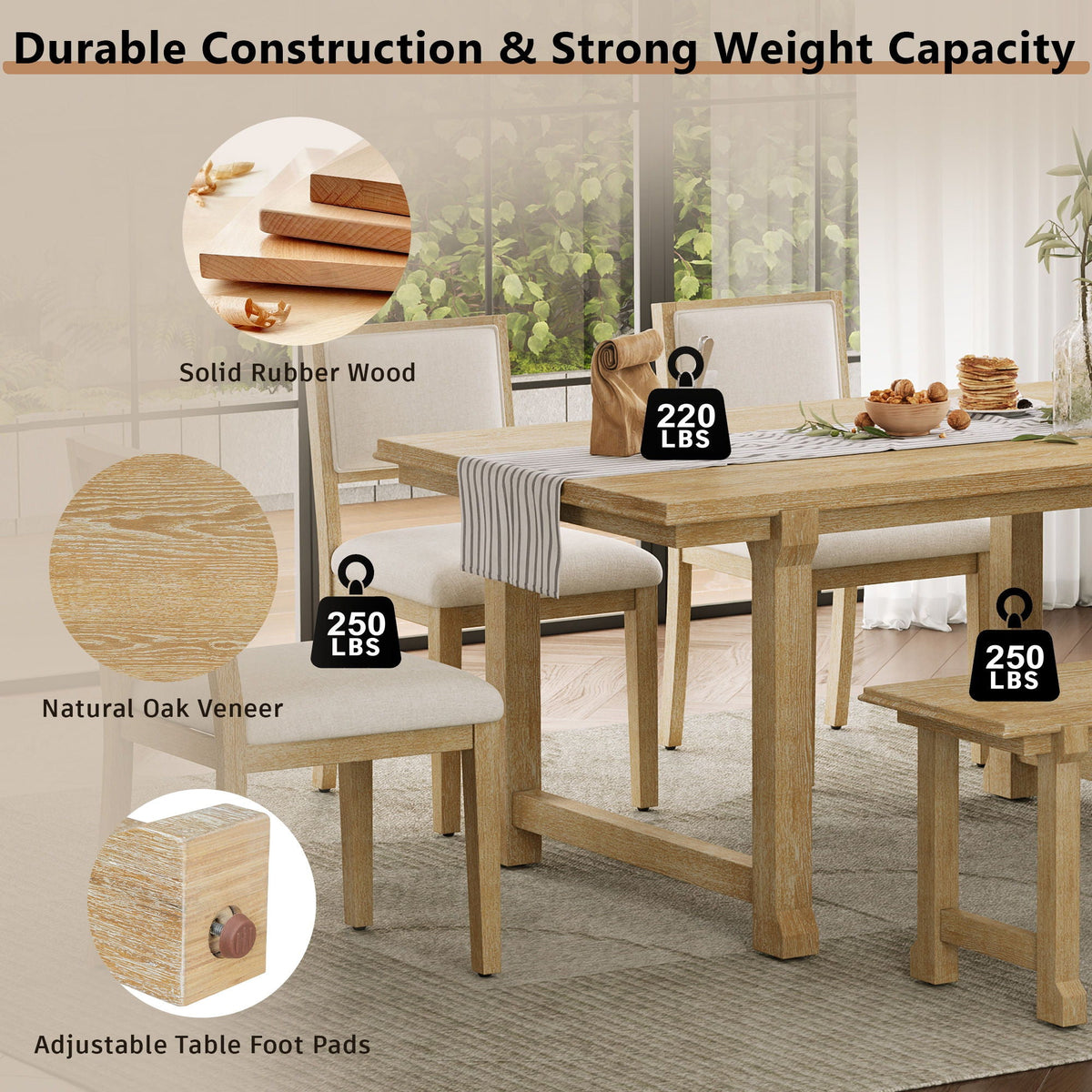 6 Piece Kitchen & Dining Room Furniture