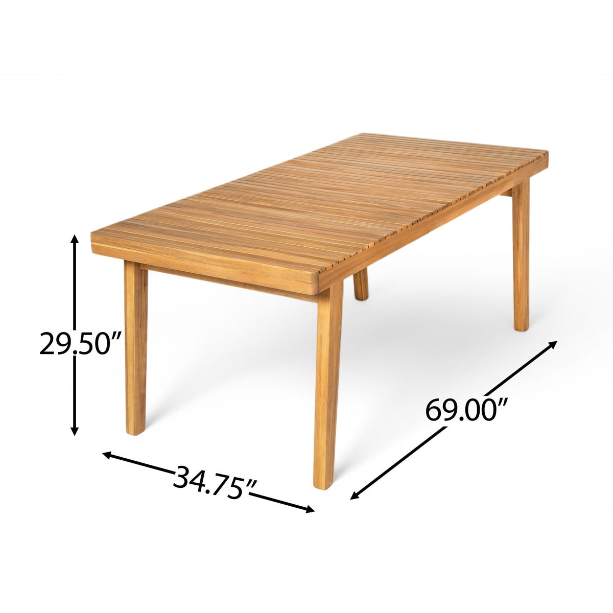 Outdoor Dining Table With Slatted Top