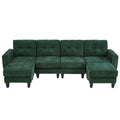 Modular Sectional Sofa With Movable Ottomans, USB Ports & Side Tables